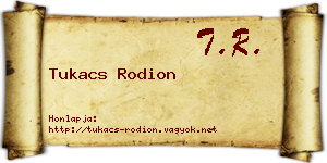 Tukacs Rodion névjegykártya